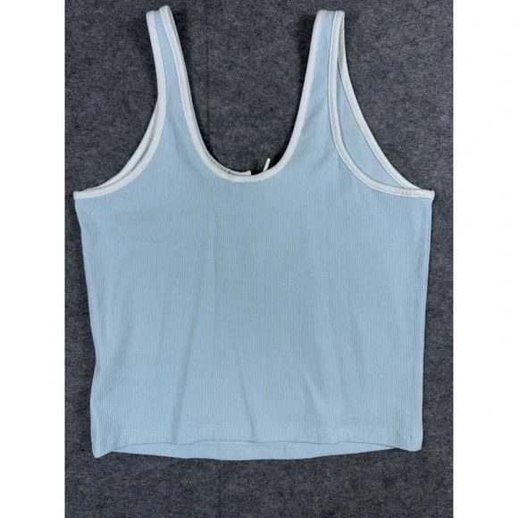 adidas Tank Top Womens Large Blue Always Original Lace-up Laced - Picture 10 of 11
